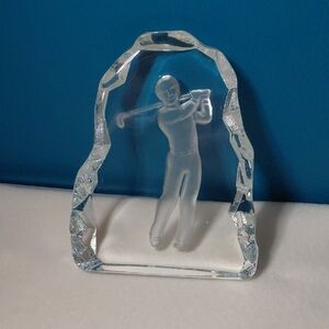 Artistic Glass Golfer Sculpture